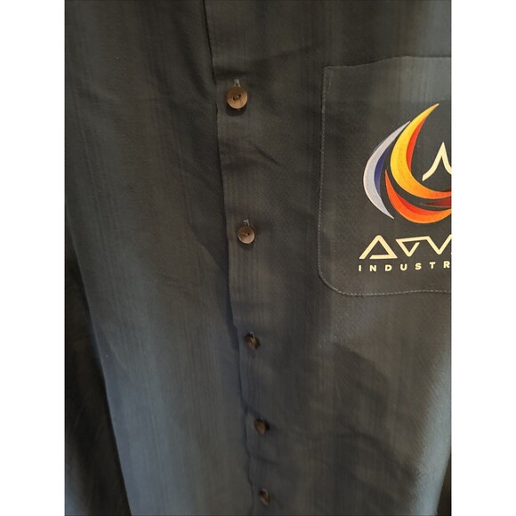 BIG & TALL Van Heusen Graphic Casual Button Up Shirt Blue 2XL GUC - Picture 5 of 6